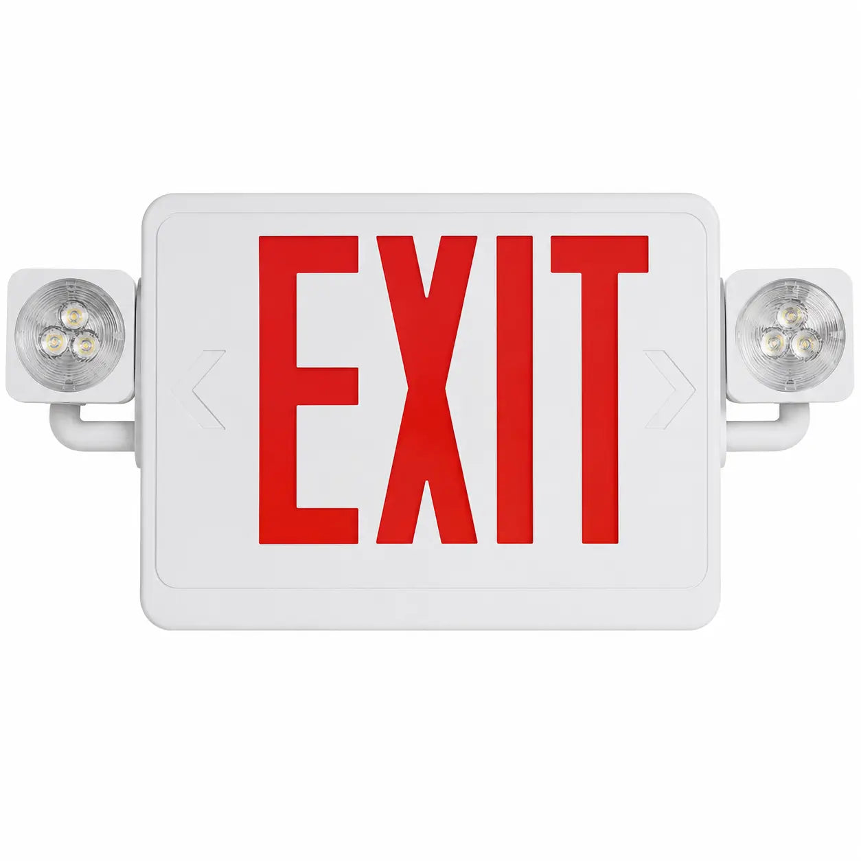 High Wattage Combo Exit Sign with Emergency Lights 1.5 Watts - 5 Yr Warranty, front view