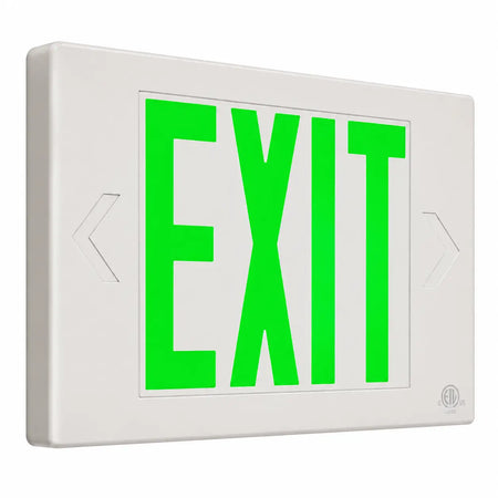 LEC Exit Sign AC Only - Made in USA, left angle view