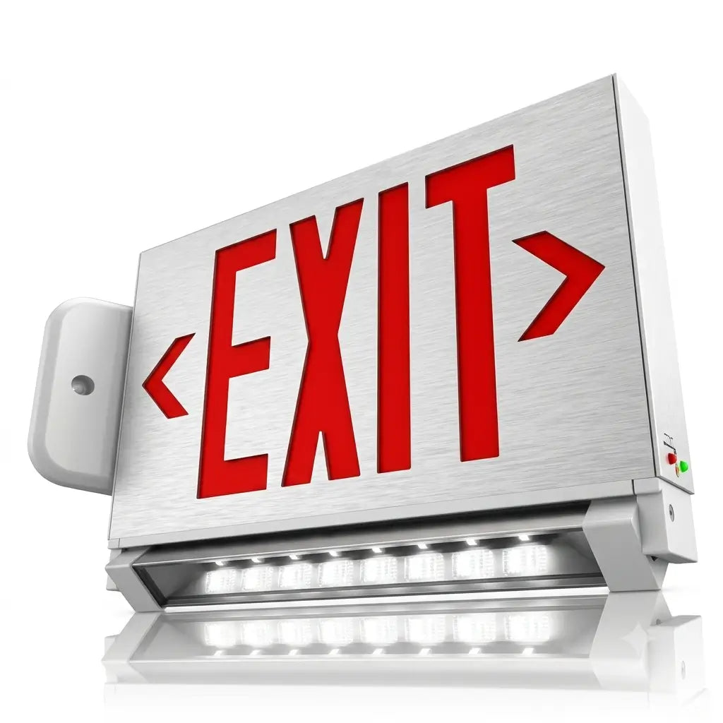 Low Profile Aluminum Light Bar Combo Exit Sign, end mounting