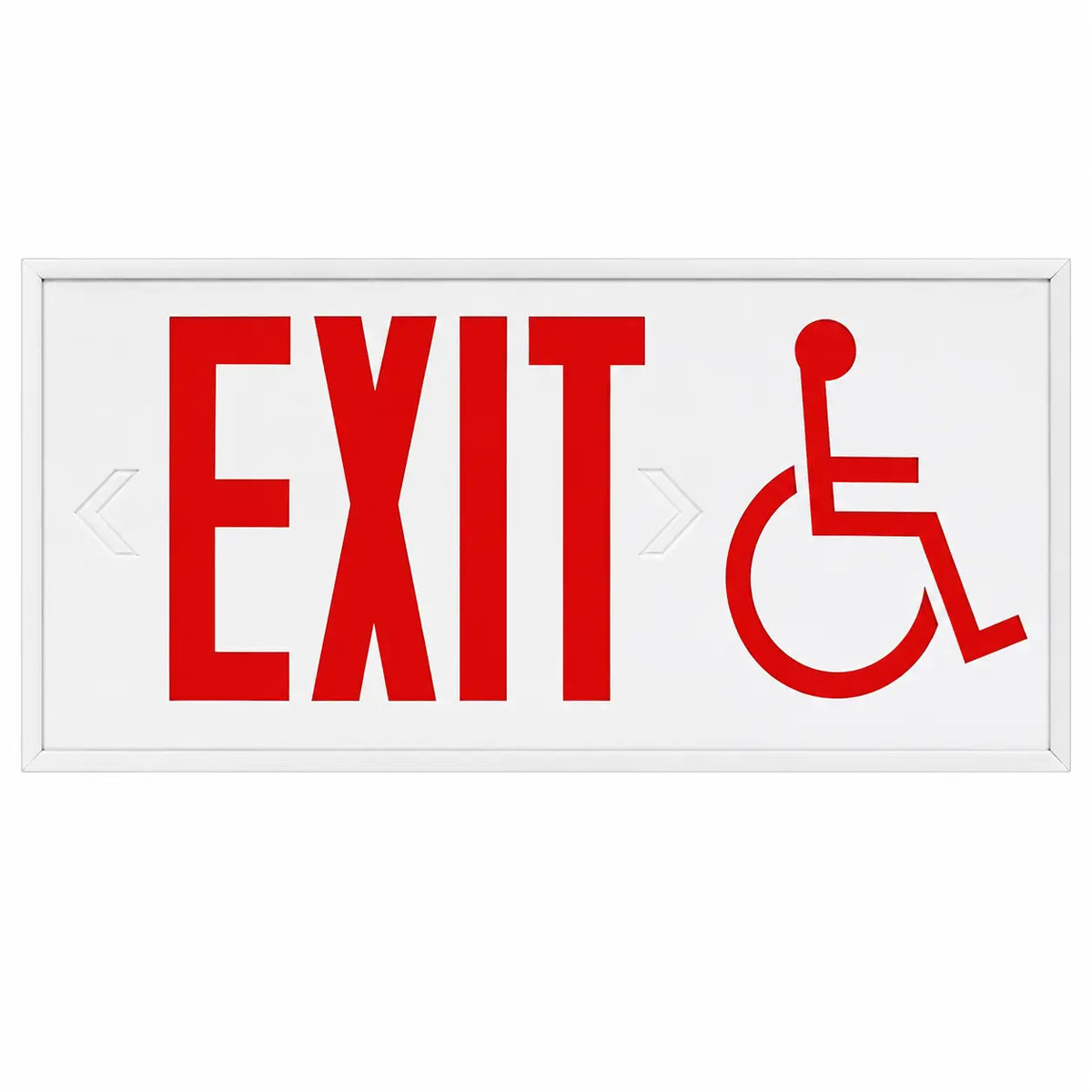 Massachusetts Approved Exit Sign - Wheelchair Static Symbol Accessible, front view