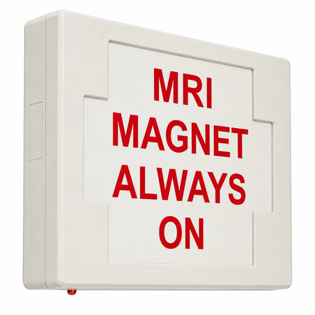 MRI MAGNET ALWAYS ON SIGN - LED - UNIVERSAL MOUNT - BATTERY, side view
