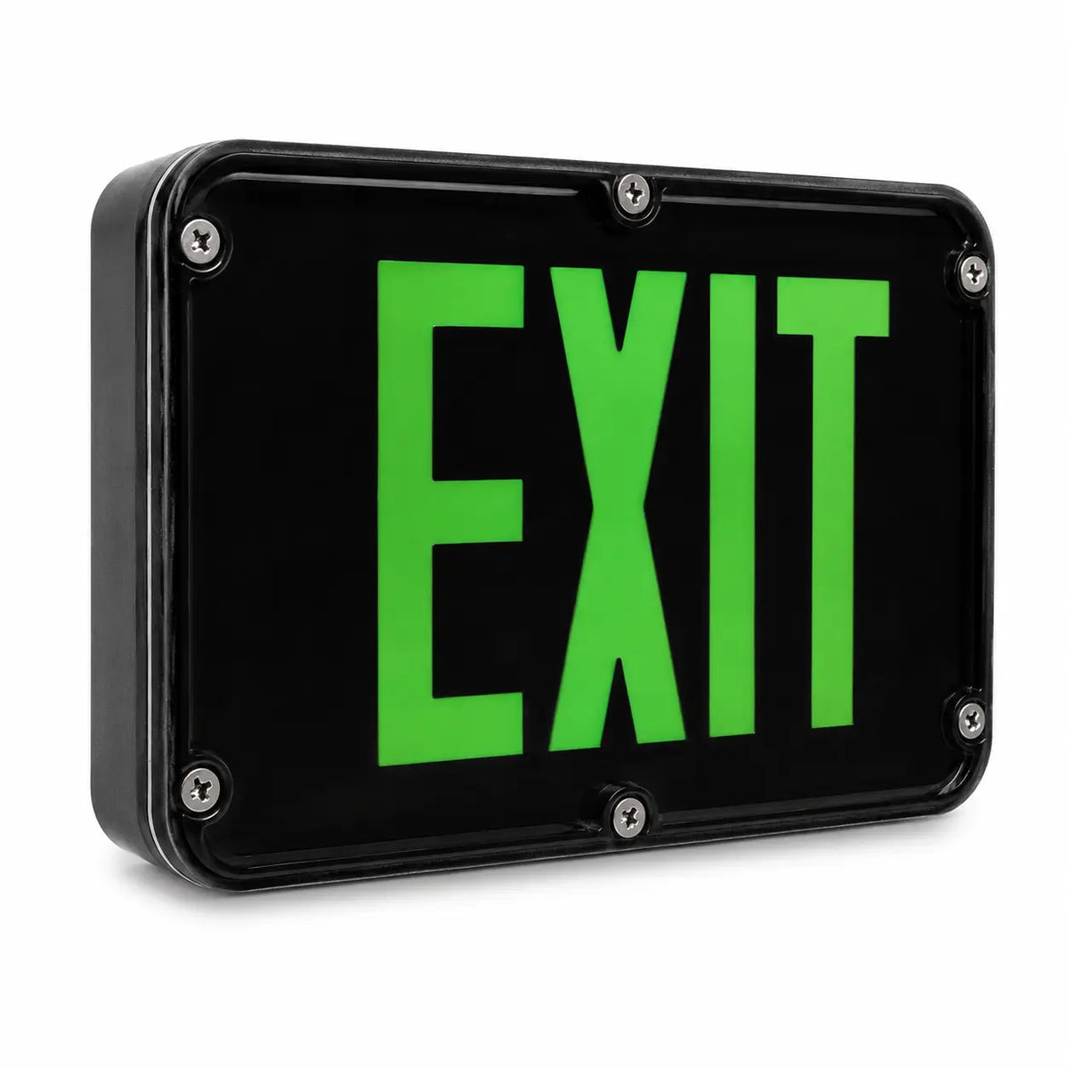 Nema4x and NSF Exit Sign IP66 Rated- Battery - UL Listed, left angle view
