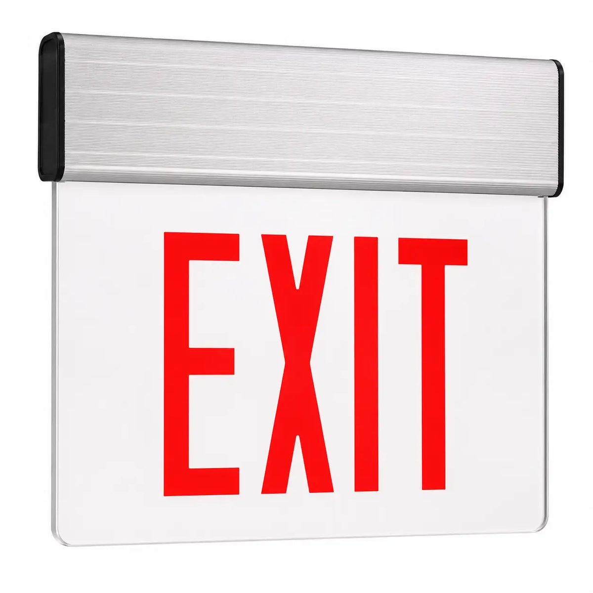 New York City Approved LED Edge Lit Exit Sign 8" Letters - 90 Minute Battery, white