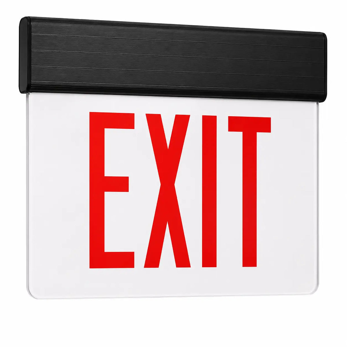 New York City Approved LED Edge Lit Exit Sign 8" Letters - 90 Minute Battery, aluminum