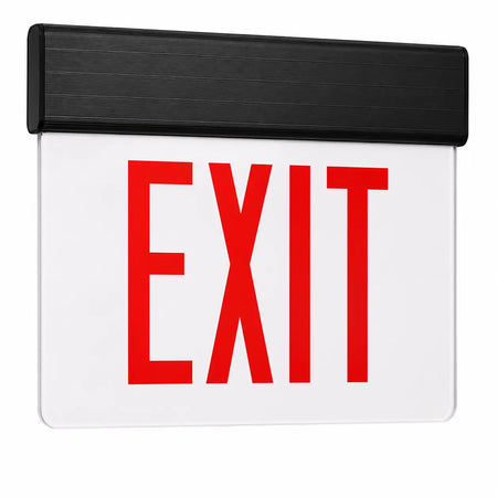 New York City Approved LED Edge Lit Exit Sign 8" Letters - 90 Minute Battery, aluminum