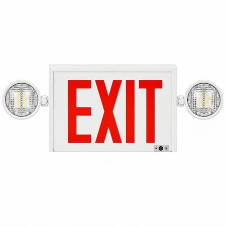 New York City Combo Exit Sign with Side Mounted Emergency Lights, front view