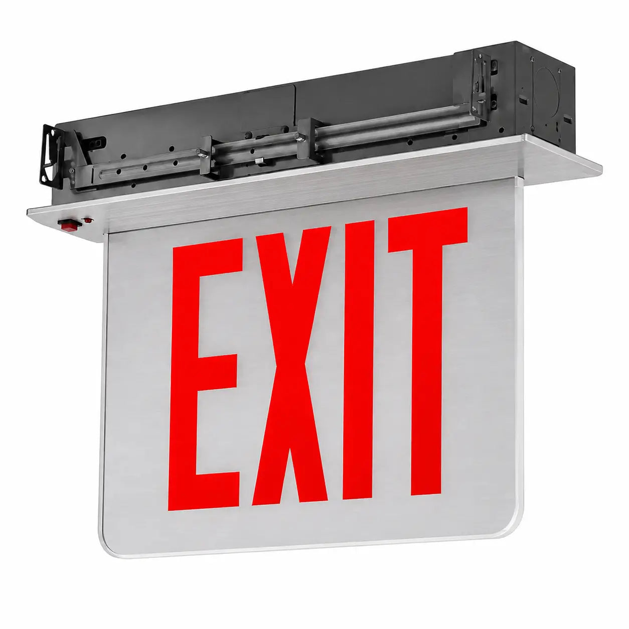 New York City Compliant Recessed Mount LED Edge Lit Exit Sign 8" Letters - UL Listed, aluminum