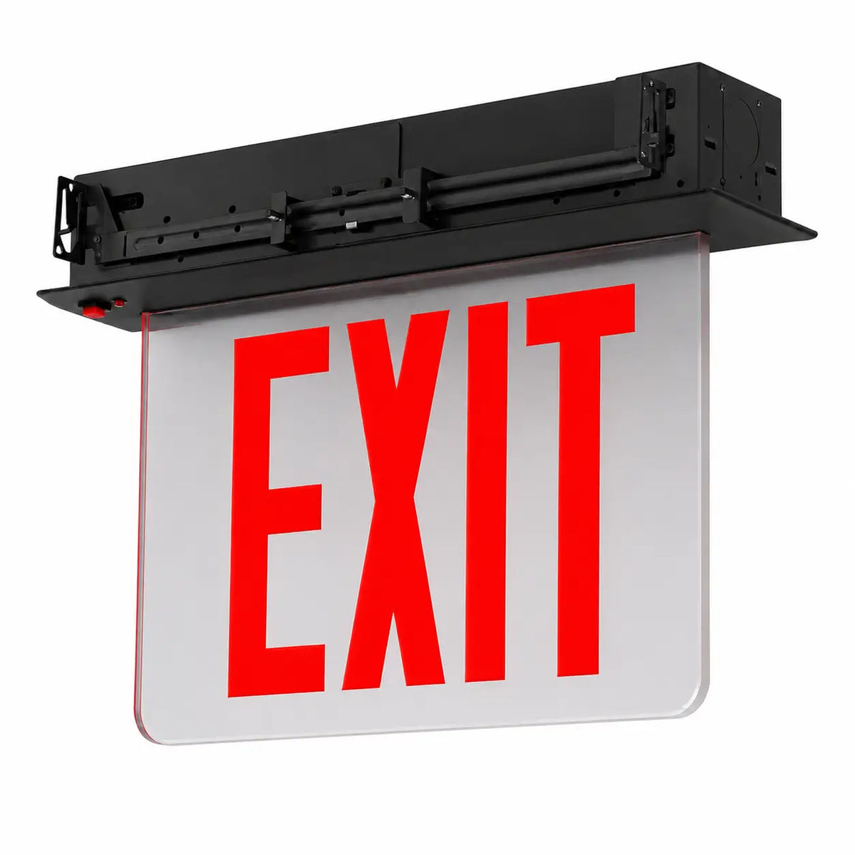 New York City Compliant Recessed Mount LED Edge Lit Exit Sign 8" Letters - UL Listed, black
