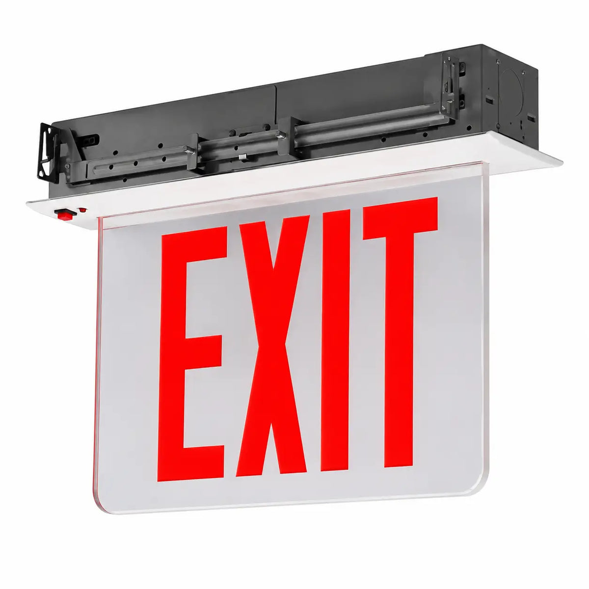 New York City Compliant Recessed Mount LED Edge Lit Exit Sign 8" Letters - UL Listed, white