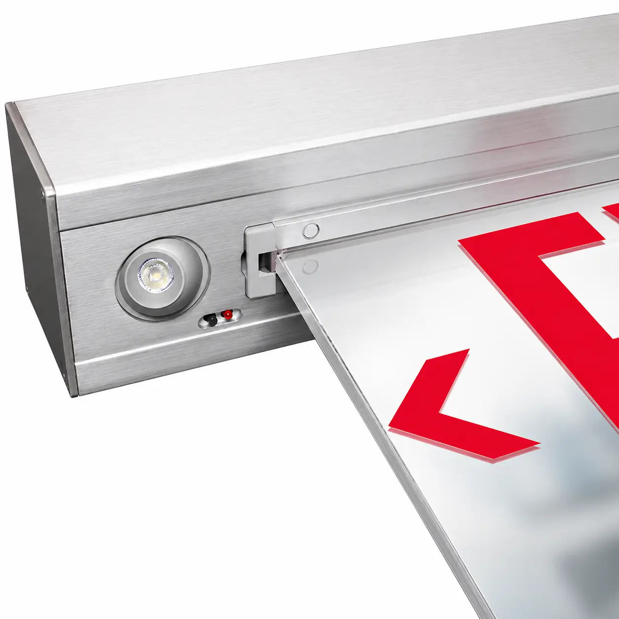 New York City Edge Lit Exit Sign with LED Emergency Lights - 8" Letters, side view