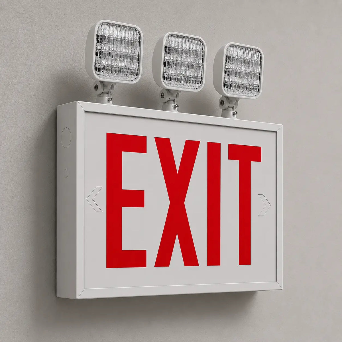 New York City Steel Combo Exit Sign With Three LED Lamps, wall mounting