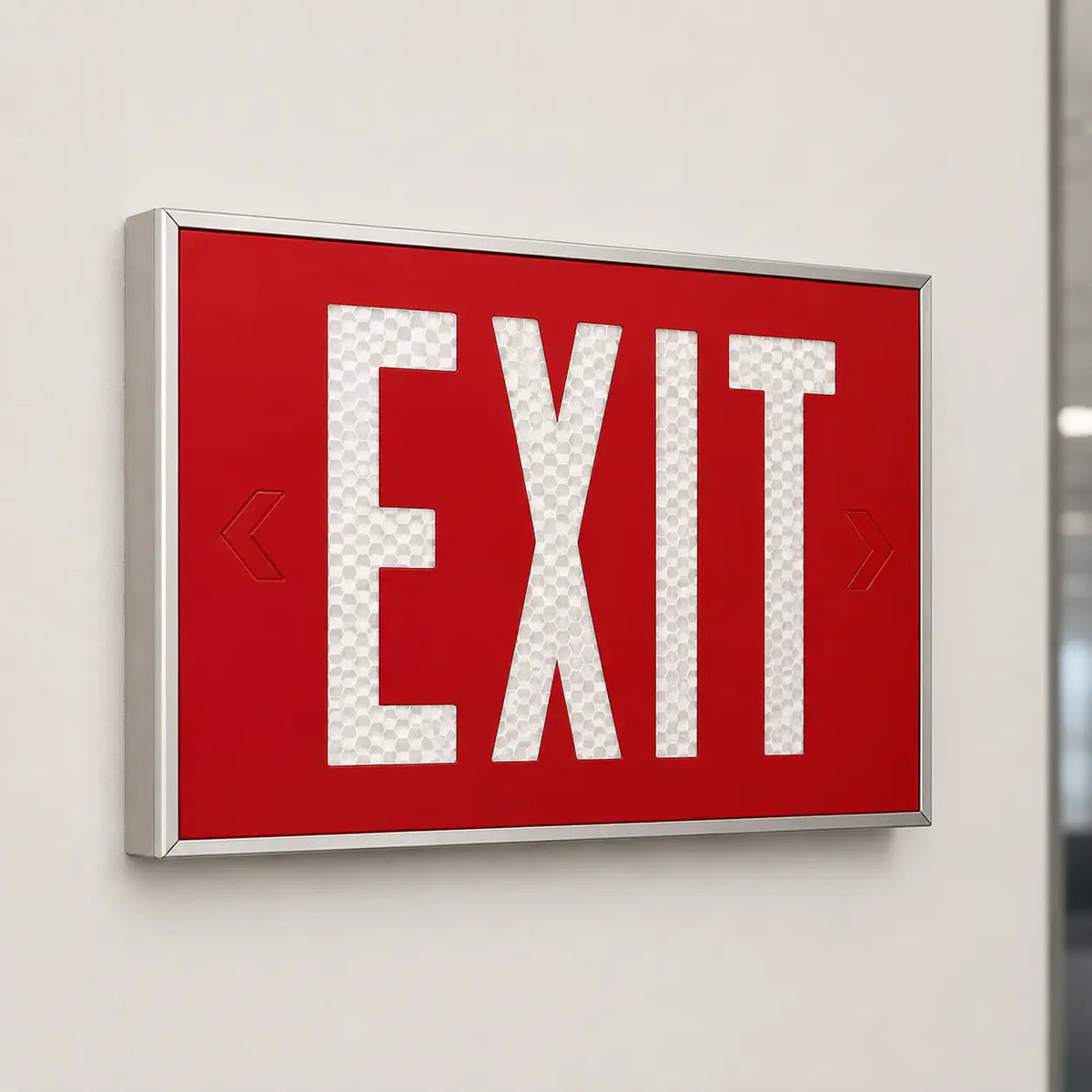 Non Electric Self Luminous Exit Light - Aluminum Frame - Extended Lead Times, wall mounting