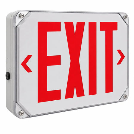 Outdoor Rated New York City Approved Wet Location LED Exit Sign 8" Letters, side view