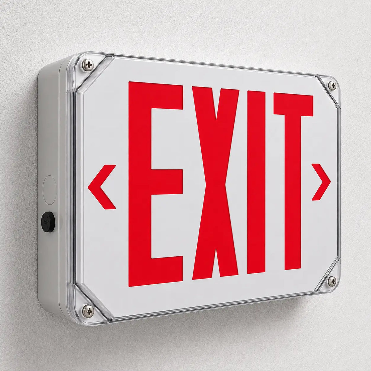 Outdoor Rated New York City Approved Wet Location LED Exit Sign 8" Letters, wall mounted view