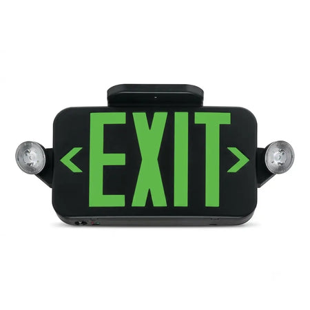 Remote Capable Black Exit Sign with Emergency Lights -5 Yr Warranty