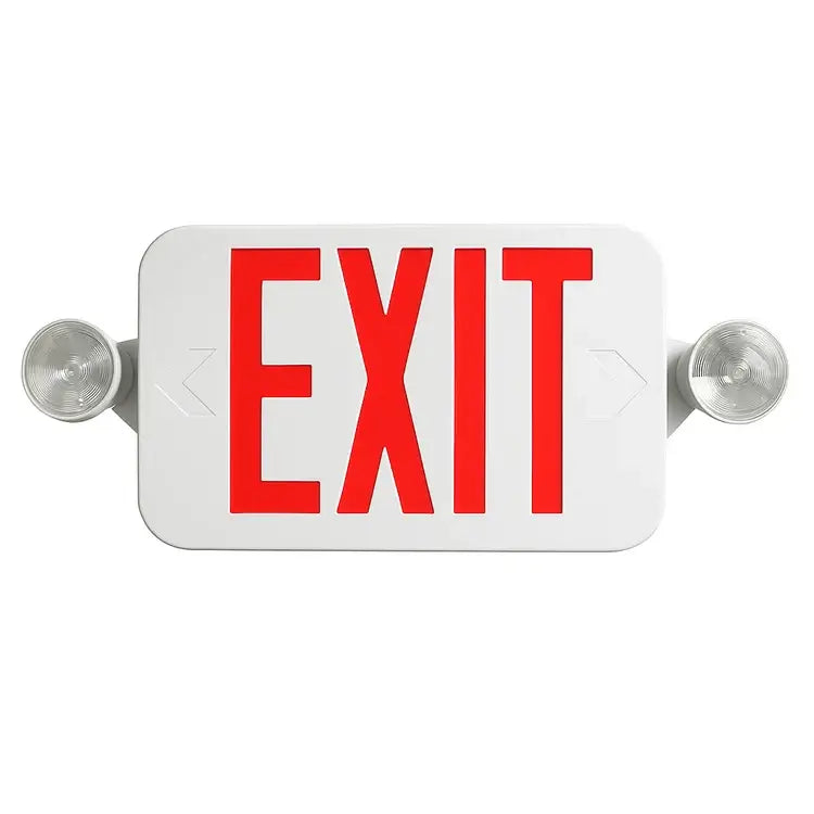 Remote Capable LED Exit Sign RED With Emergency Lights - 5 Yr Warranty