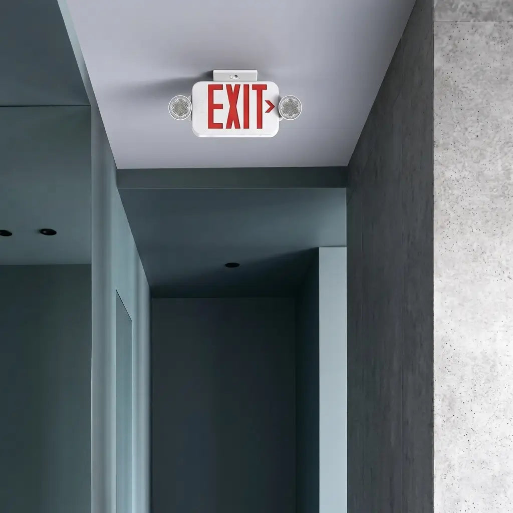 Remote Capable Exit Sign RED With Emergency Lights - Case of 6