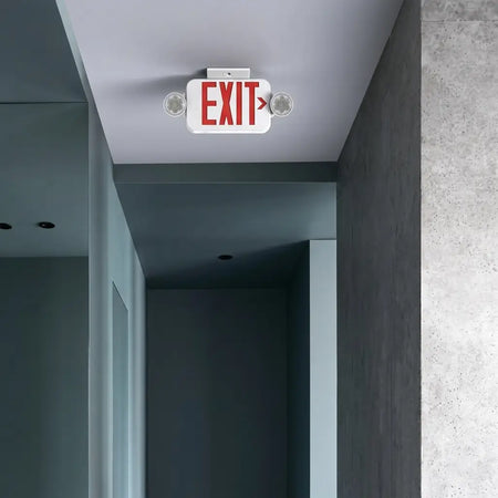 Remote Capable Exit Sign RED With Emergency Lights - Case of 6