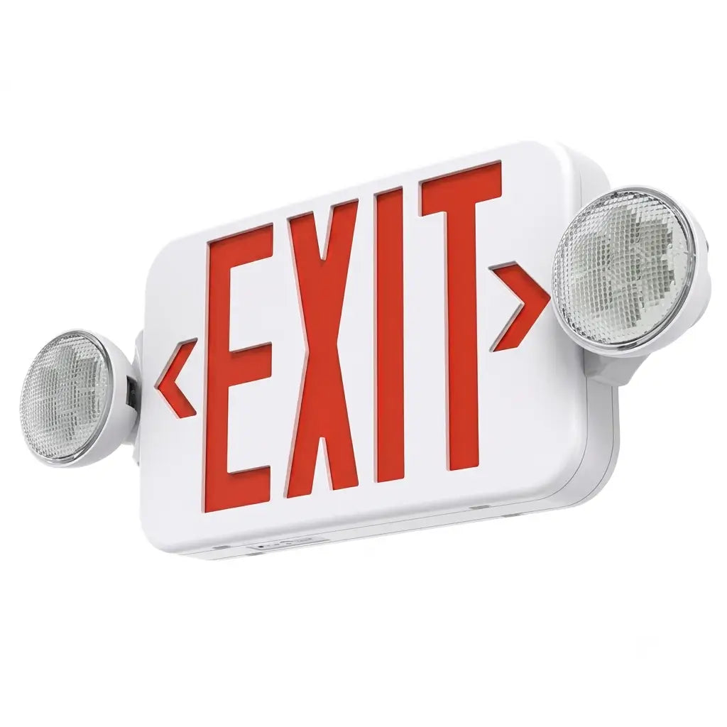 Remote Capable Exit Sign RED With Emergency Lights - Case of 6