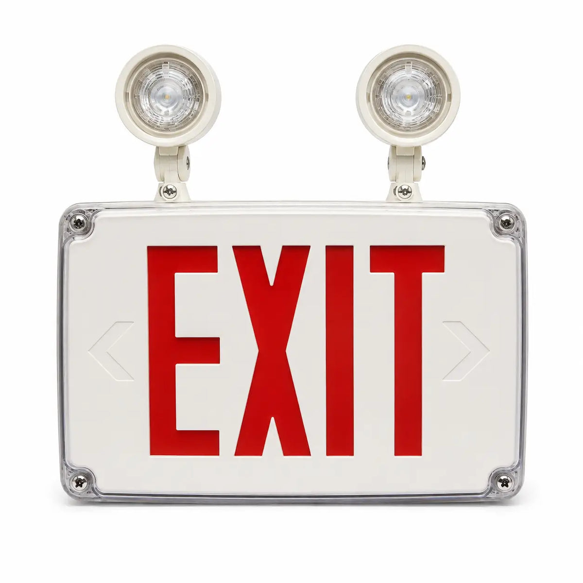 Remote Capable Exterior Rated Wet-Location Exit Signs Emergency Light, front view