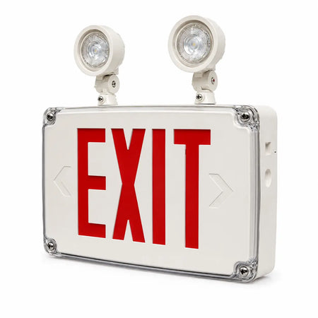 Remote Capable Exterior Rated Wet-Location Exit Signs Emergency Light, right angle view