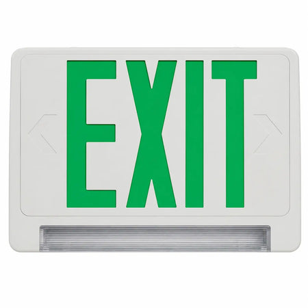 Remote Capable Green LED Light Bar Combo Exit Sign, front view