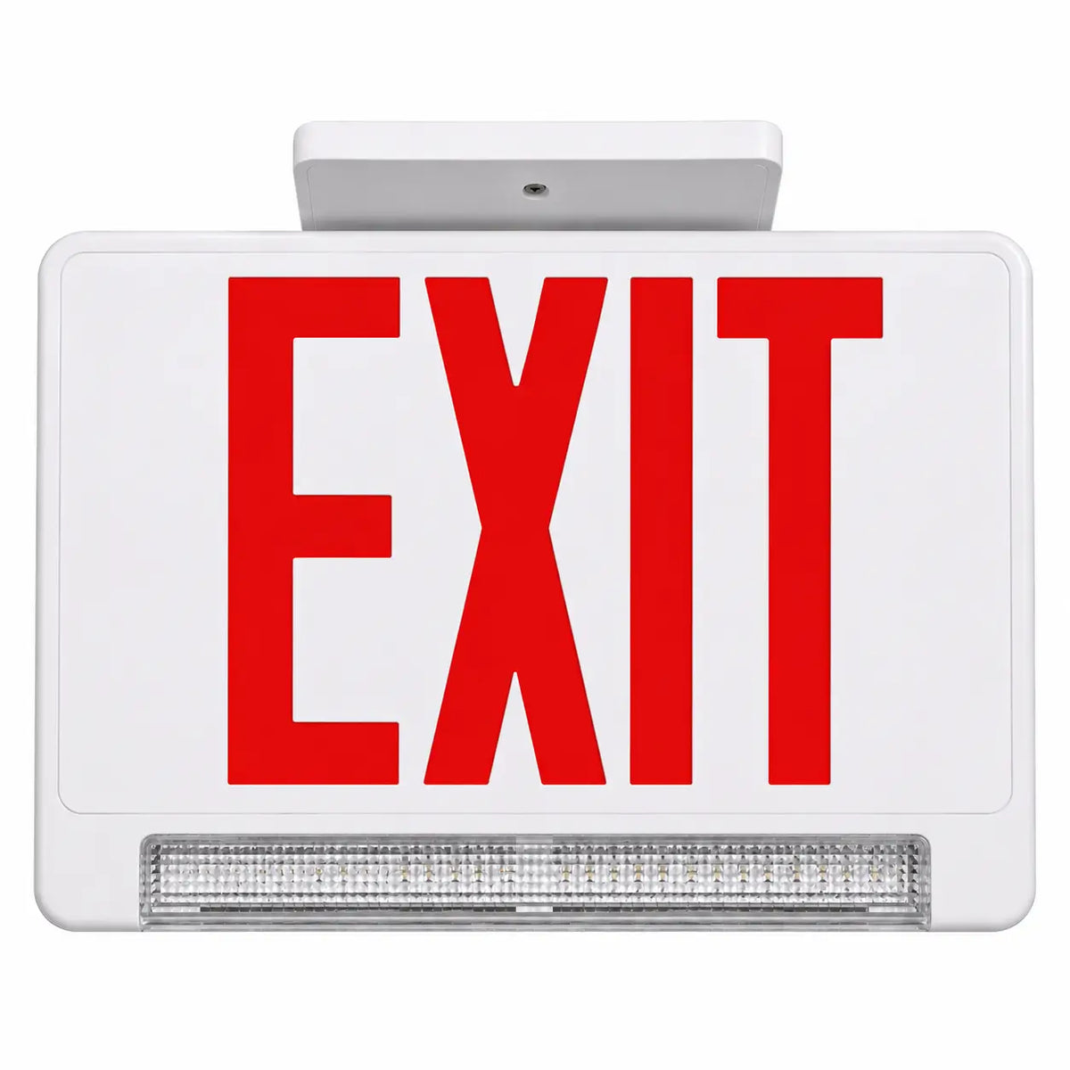 Remote Capable Light Bar Combo Exit Sign - 5 Yr Warranty- UL listed, ceiling mount view