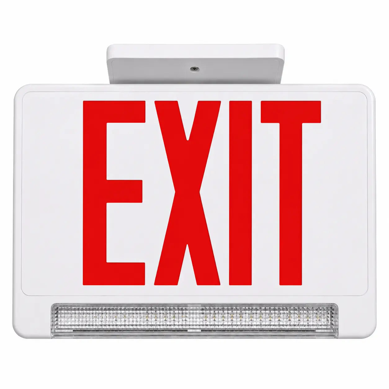 Remote Capable Light Bar Combo Exit Sign - 5 Yr Warranty- UL listed, ceiling mount view
