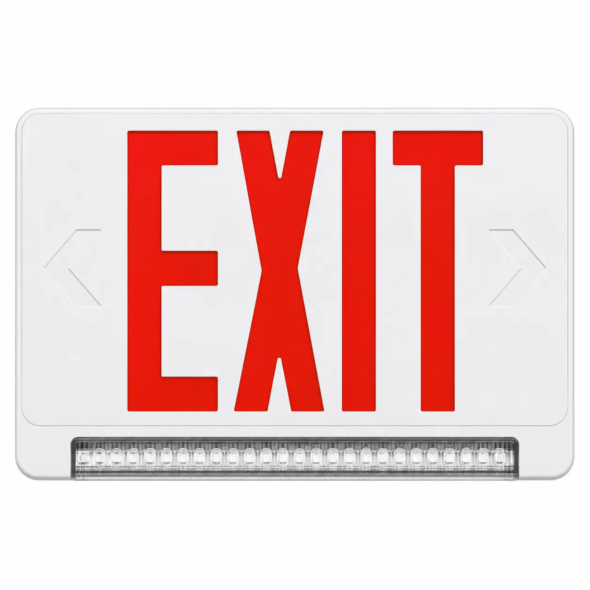 Remote Capable Light Bar Combo Exit Sign - 5 Yr Warranty- UL listed, front view