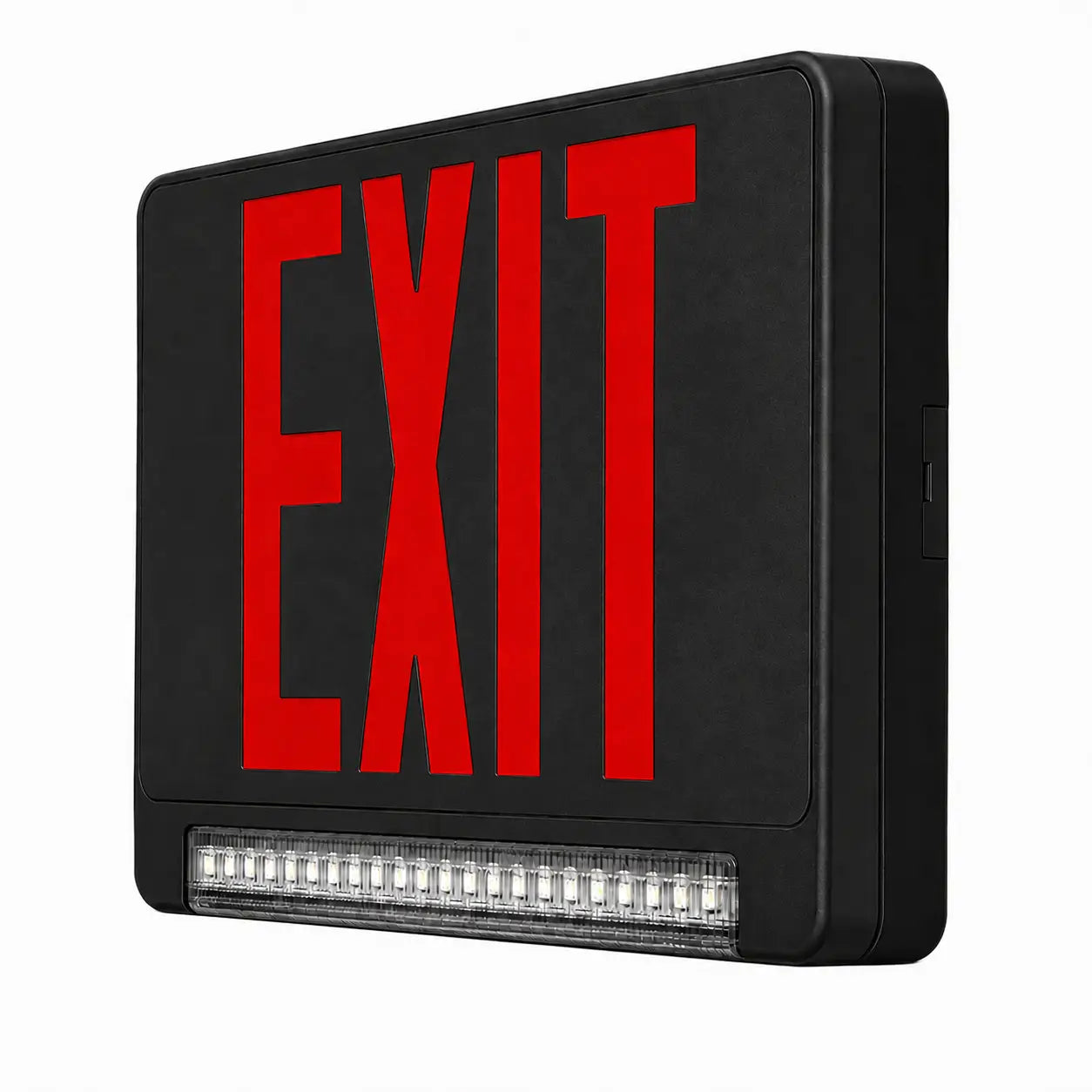 Remote Capable Light Bar Combo Exit Sign - 5 Yr Warranty- UL listed, side view