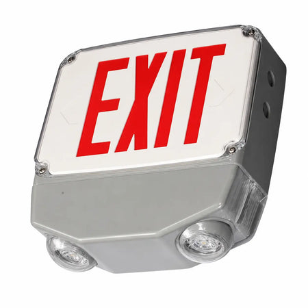 Remote Capable Wet Location All LED Emergency Combination Exit Sign, front view