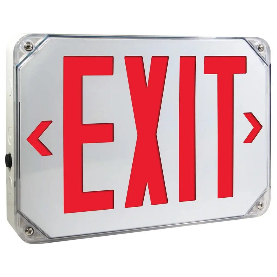 Remote Capable Wet Location Outdoor LED Exit Sign with Battery - Universal Mount