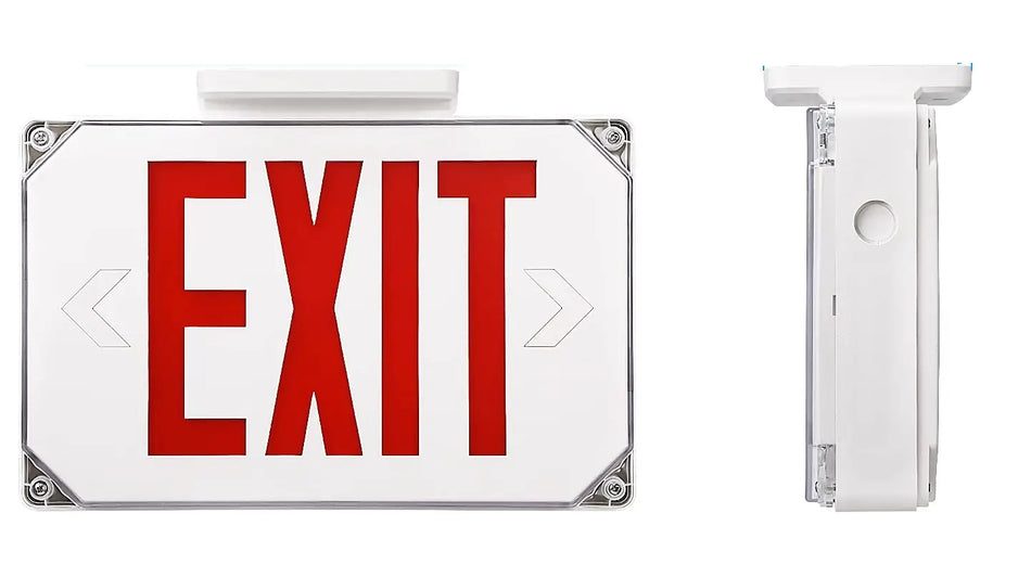 Remote Capable Wet Location Outdoor LED Exit Sign with Battery - Universal Mount