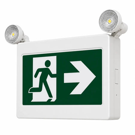Running Man LED Exit Combo Sign With Adjustable Lamps- Directional Arrows, side view