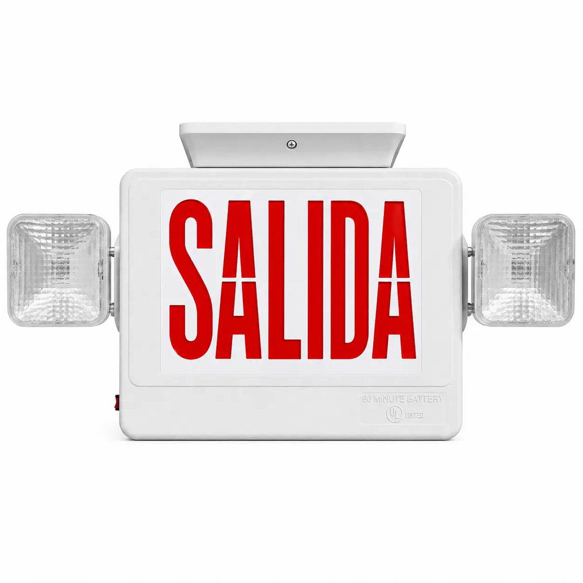 Salida Sign with Lights- 90 Minute Battery- UL Listed, ceiling mounting