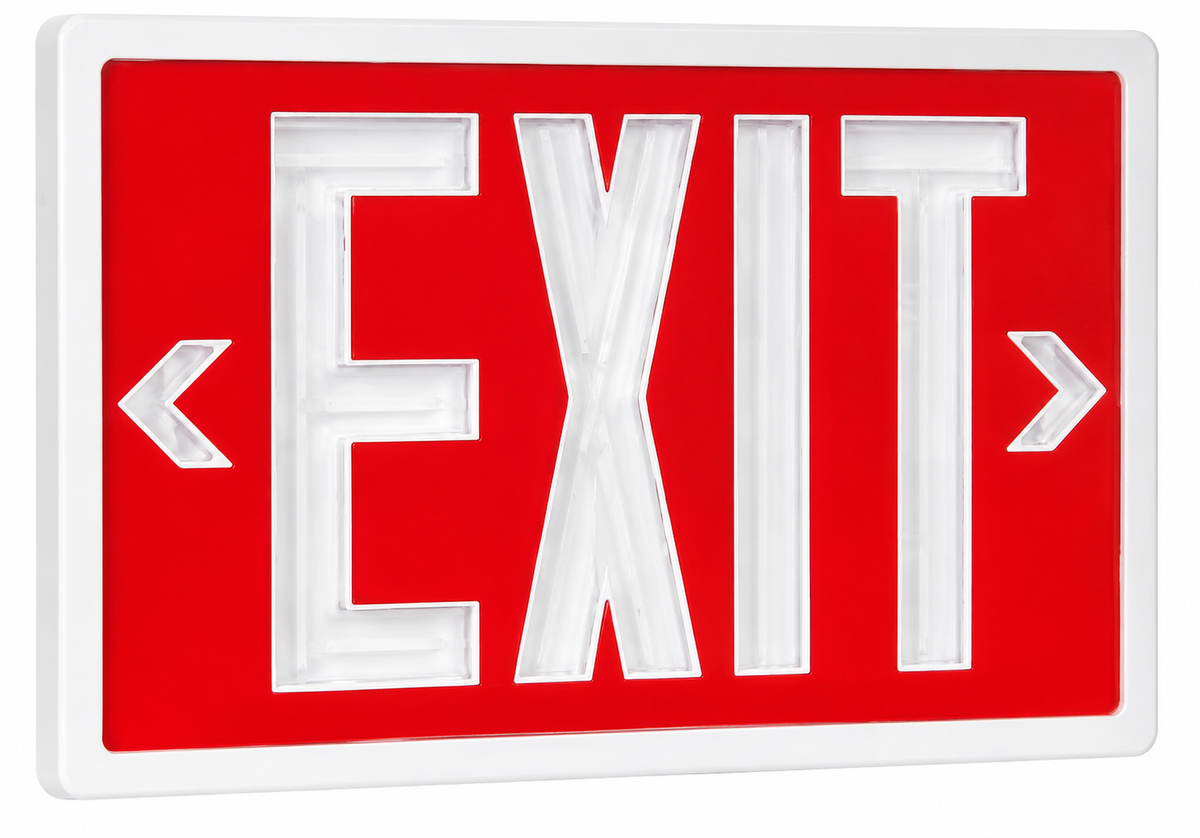 tritium self luminous exit sign with double arrows 