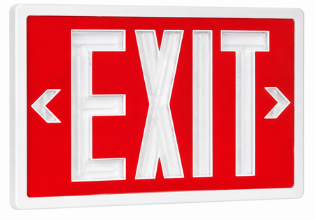 tritium self luminous exit sign with double arrows 