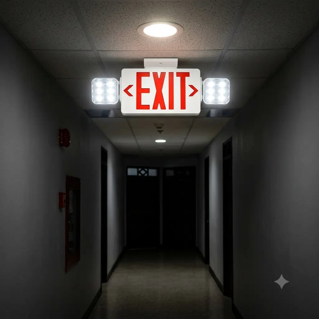 Self Testing Diagnostic Exit Sign with Emergency Lights- UL Listed 5 Yr Warranty