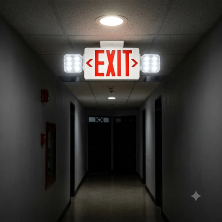 Self Testing Diagnostic Exit Sign with Emergency Lights- UL Listed 5 Yr Warranty