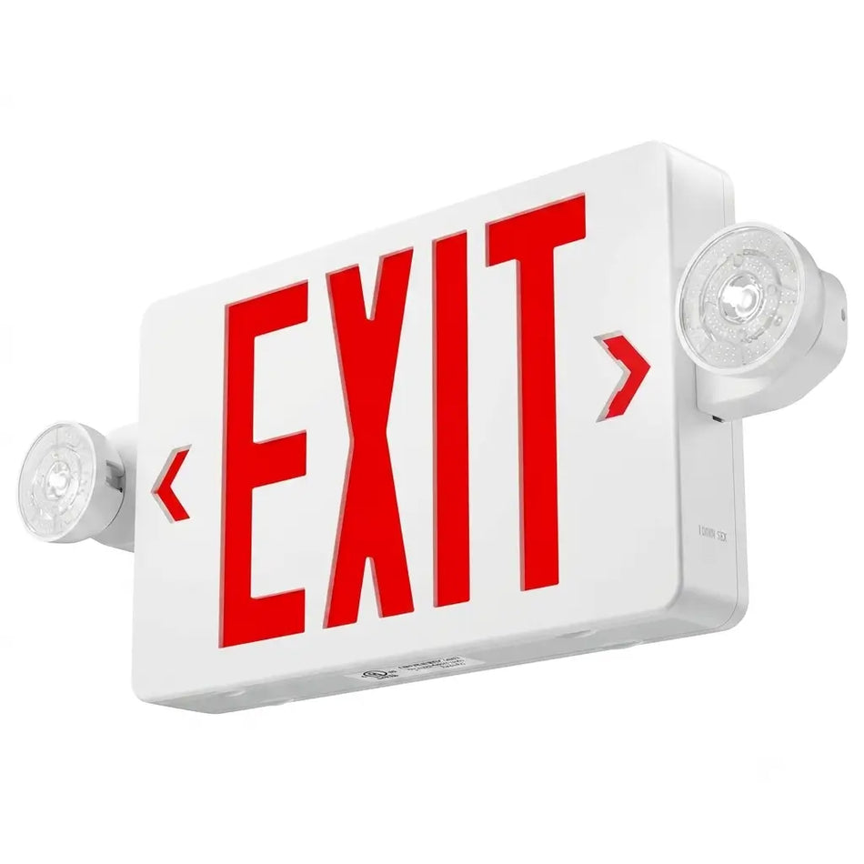 Slim Line Combination Exit Sign with LED Lights Case of 12