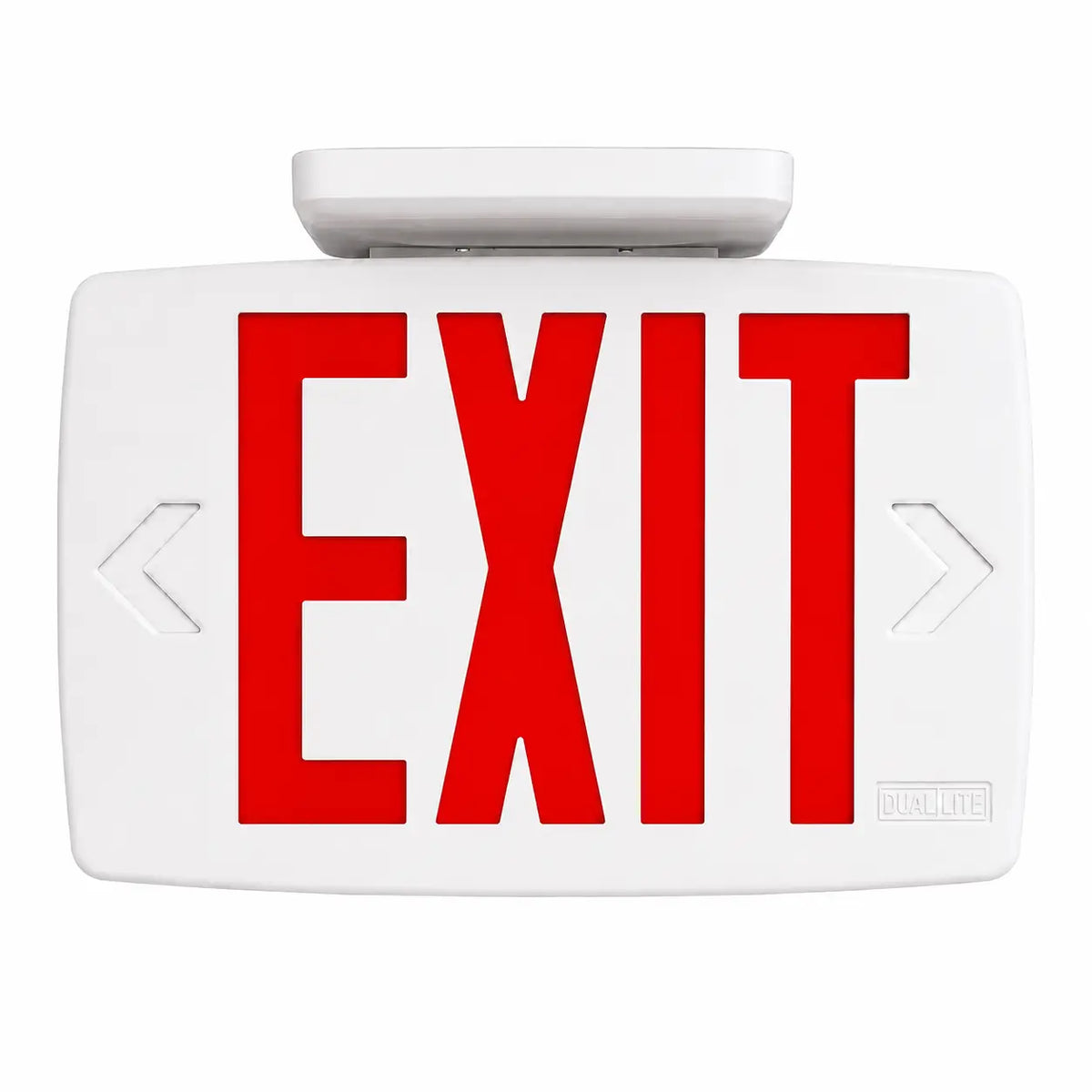 Slim Thermoplastic Exit Sign - Switchable - RED or Green LED - Battery - 5yr Warranty, ceiling mounted view