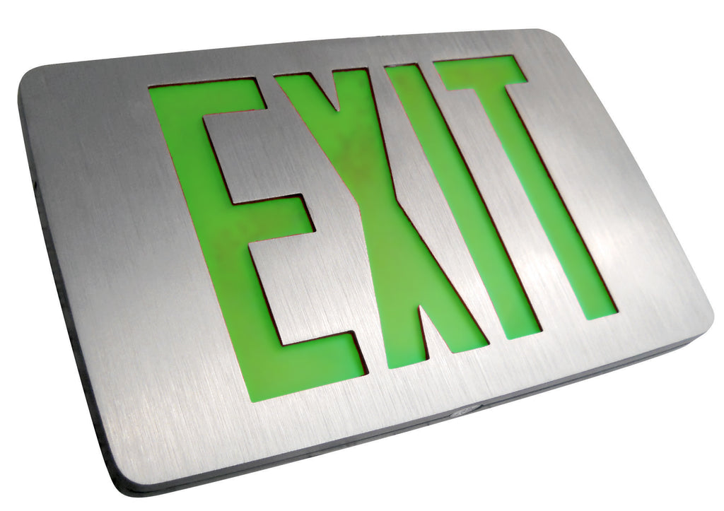 Exit Sign Mini Low Profile Aluminum Emergency Exit Sign, Battery. UL Listed – Exit ...