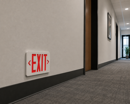 low mount exit sign low profile with battery backup 