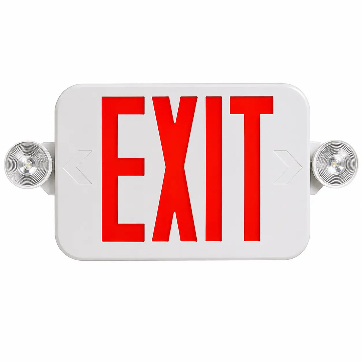 Thin Exit Sign With Lights -Red LED - Battery- UL 924 - 5 Year Warranty, front view