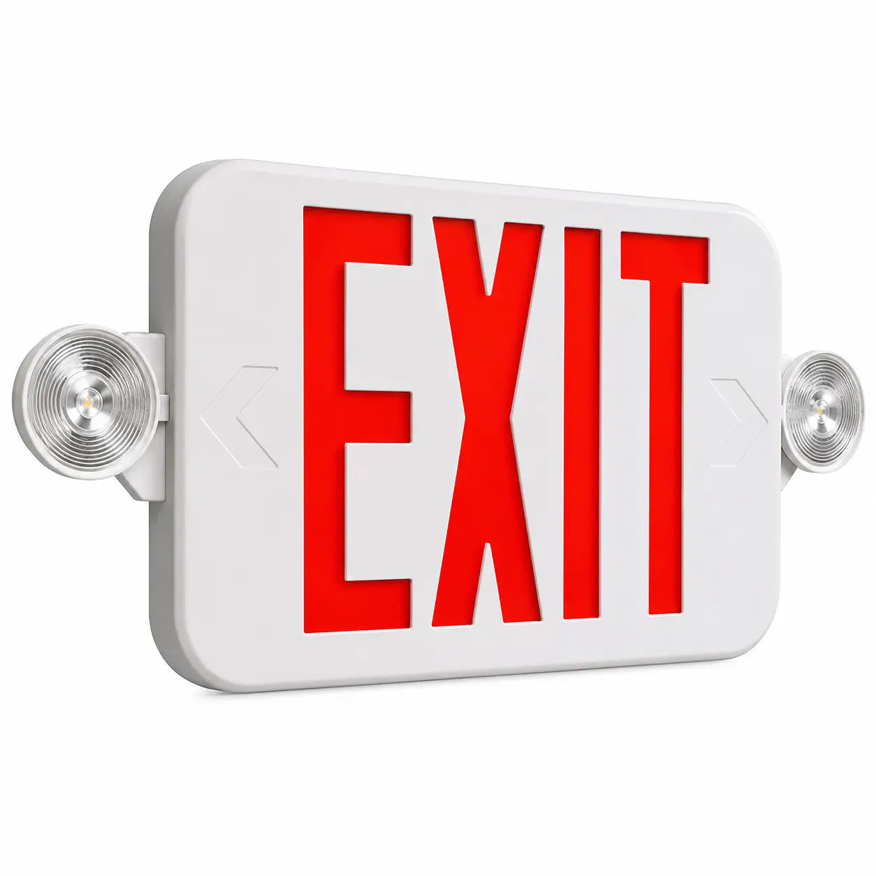 Thin Exit Sign With Lights -Red LED - Battery- UL 924 - 5 Year Warranty, side view