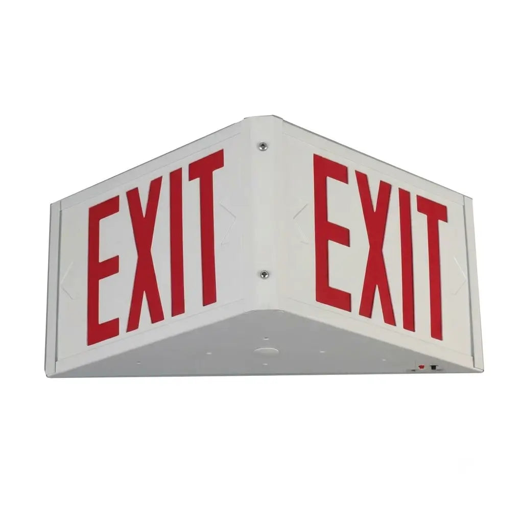 three-sided-triangular-steel-led-exit-sign-made-in-the-usa-3-hour-battery-front