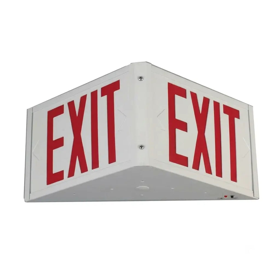 three-sided-triangular-steel-led-exit-sign-made-in-the-usa-3-hour-battery-front