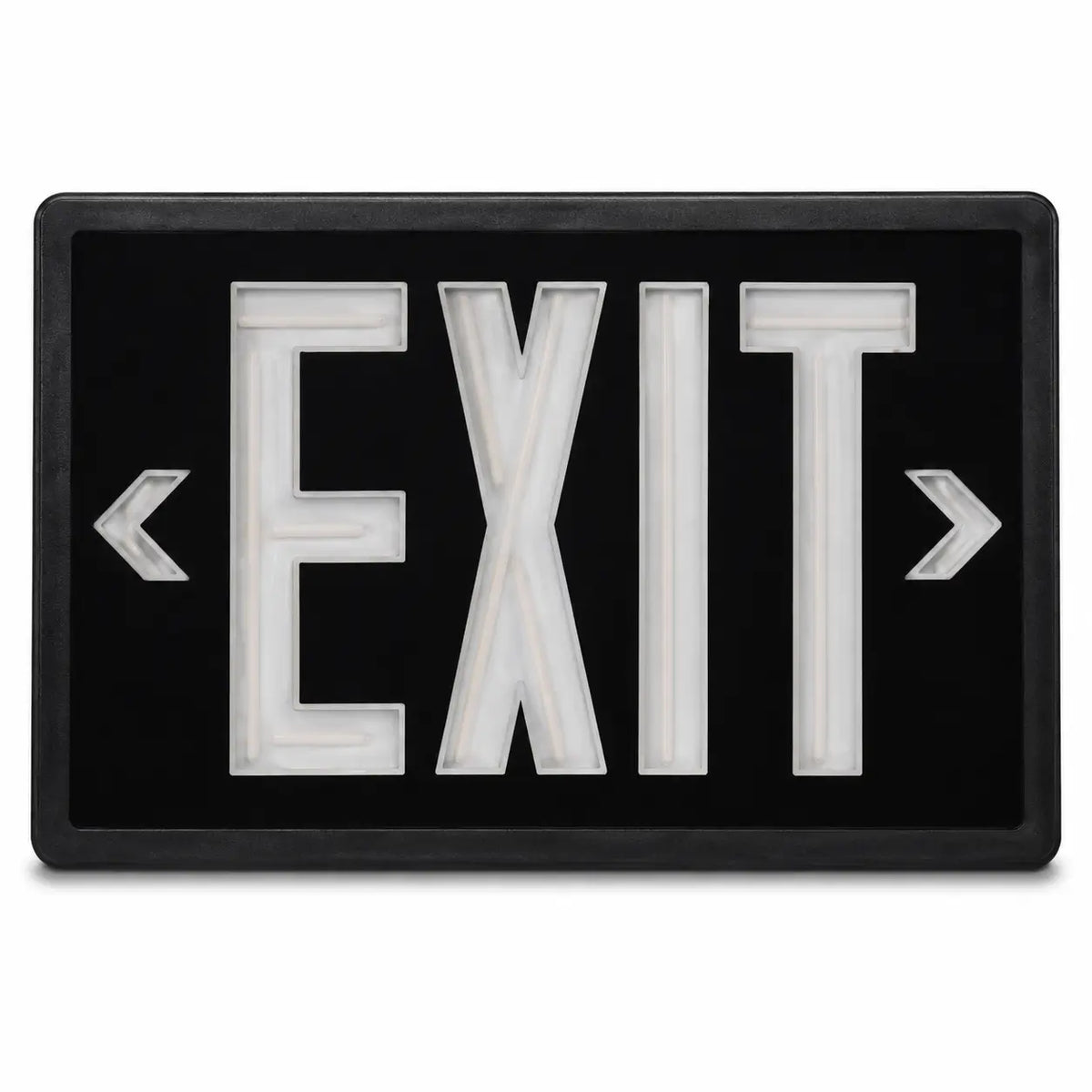 Tritium Self Luminous Exit Sign Black Face Black Housing - No Electricity