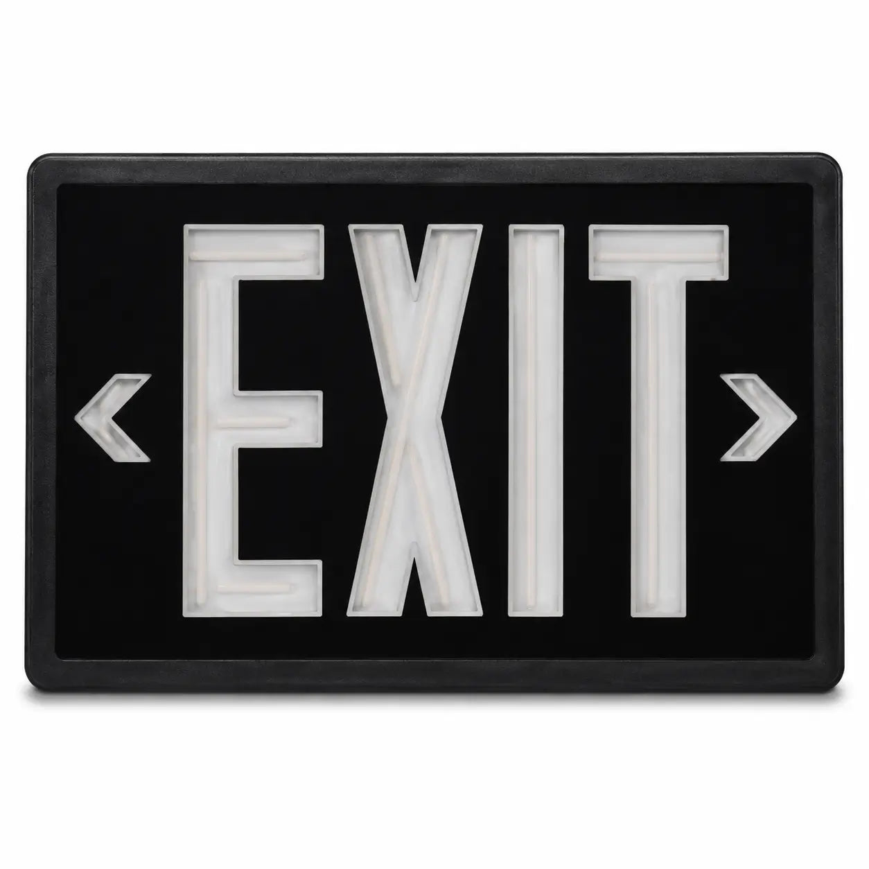 Tritium Self Luminous Exit Sign Black Face Black Housing - No Electricity