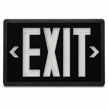 Tritium Self Luminous Exit Sign Black Face Black Housing - No Electricity